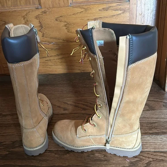 Timberland Premium Lace-up Boots with Zippers - Girls Size 4 fit like Women’s 6 - Picture 6 of 9